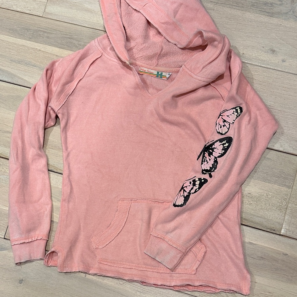 Vintage Havana Pink Butterfly Sleeve Hoodie sweatshirt